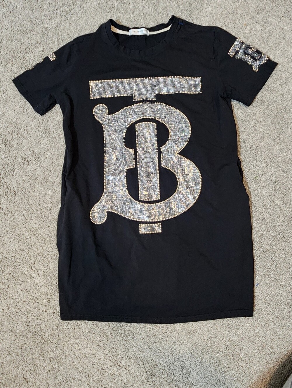 Black Crystal-Logo Mini Dress